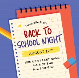 Back to School Night – August 12th